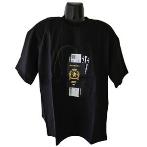 Balenciaga Dark T-Shirt with Logo Accents Men’s Size XL